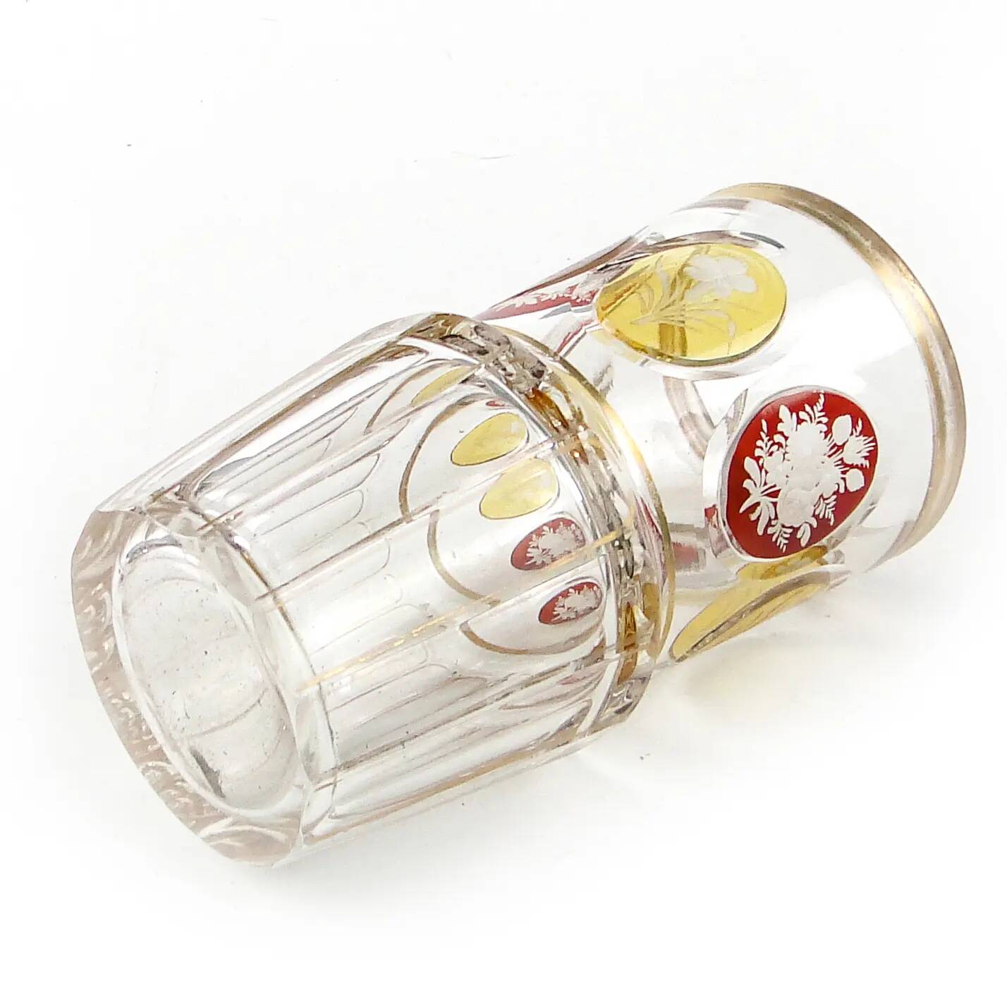Verre Biedermeier, cristal, Bohême, République tchèque, 19e siècle