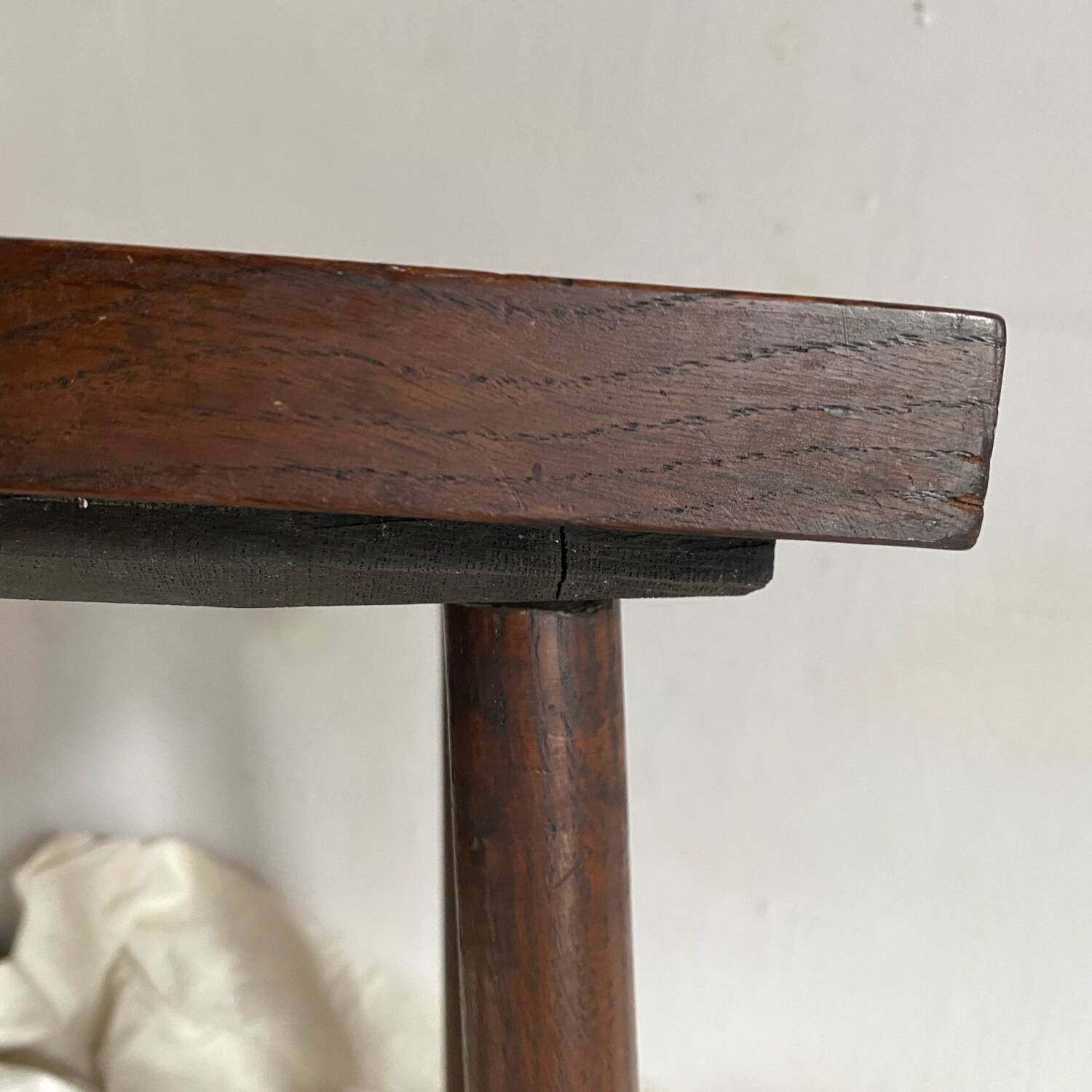 Cherry carved wooden stool