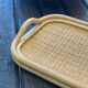 Large rattan and cane tray