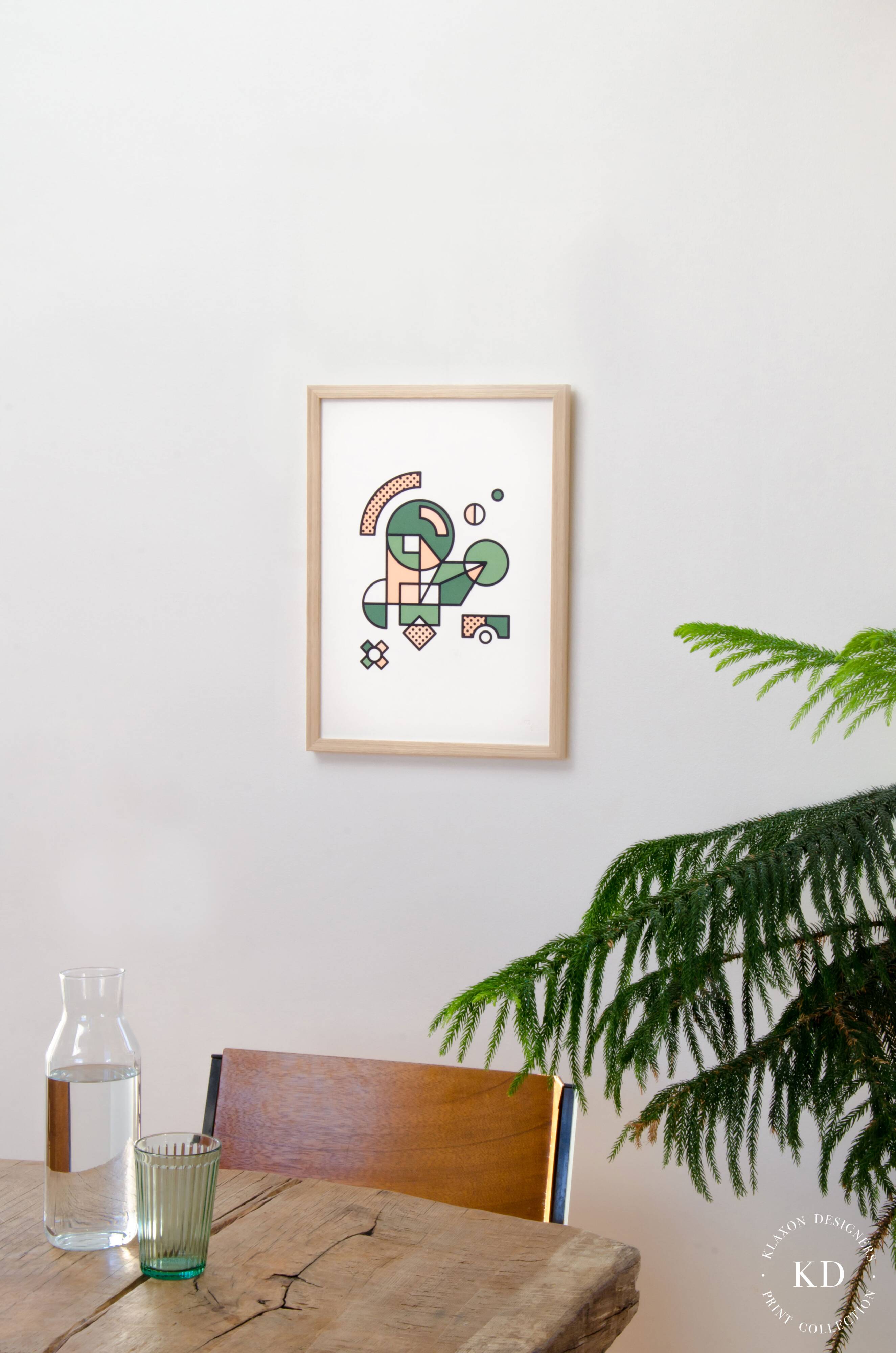 Illustration - Affiche A3 abstraite géométrique graphique colorée numérotée #007