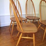 4 Ercol chairs natural wood