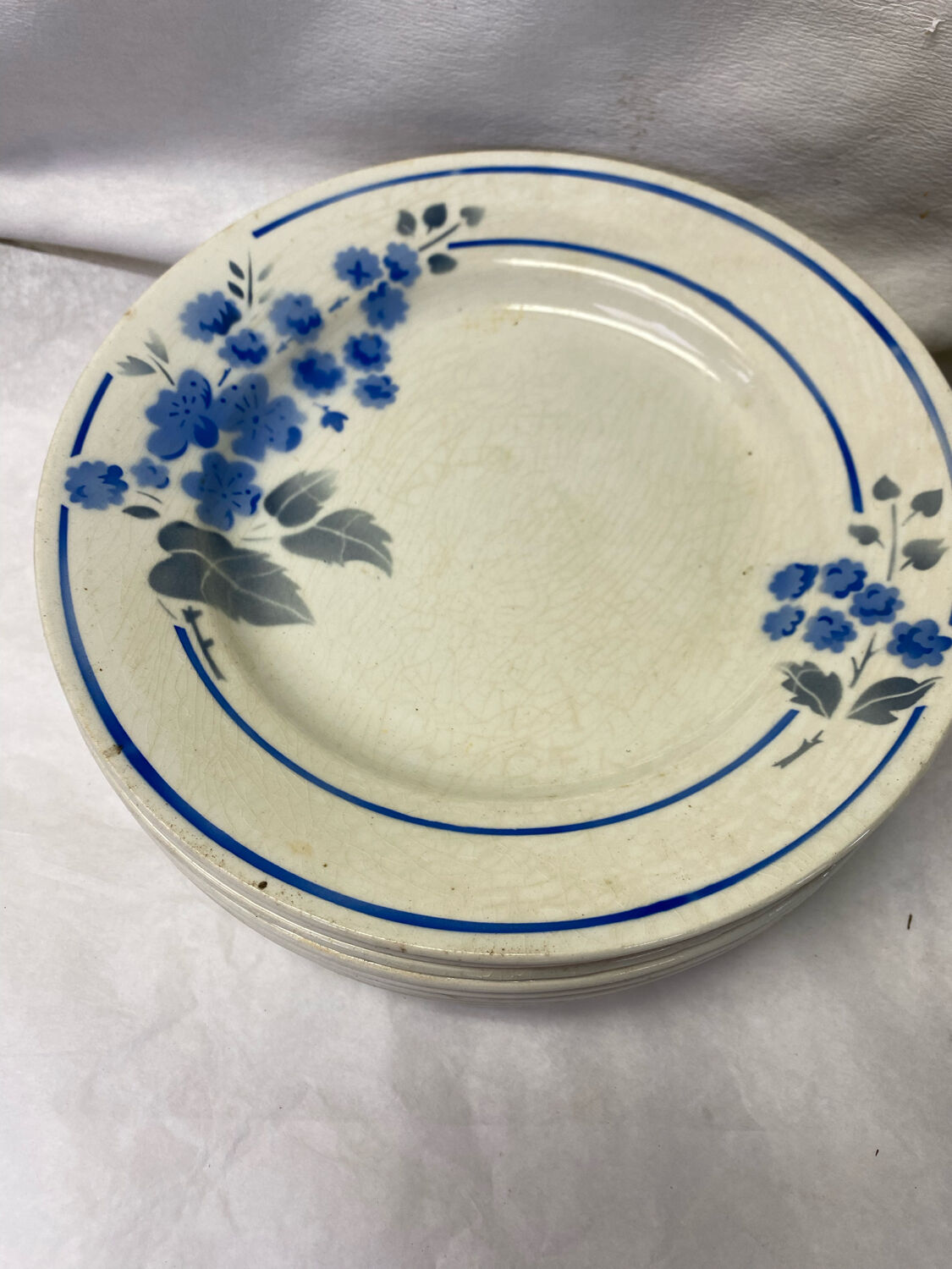 Set of 10 old plates PB Rochechouart Limoges