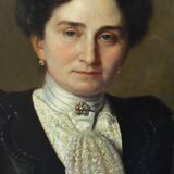 Portrait Adolphe Demange élègante aux gants 1899