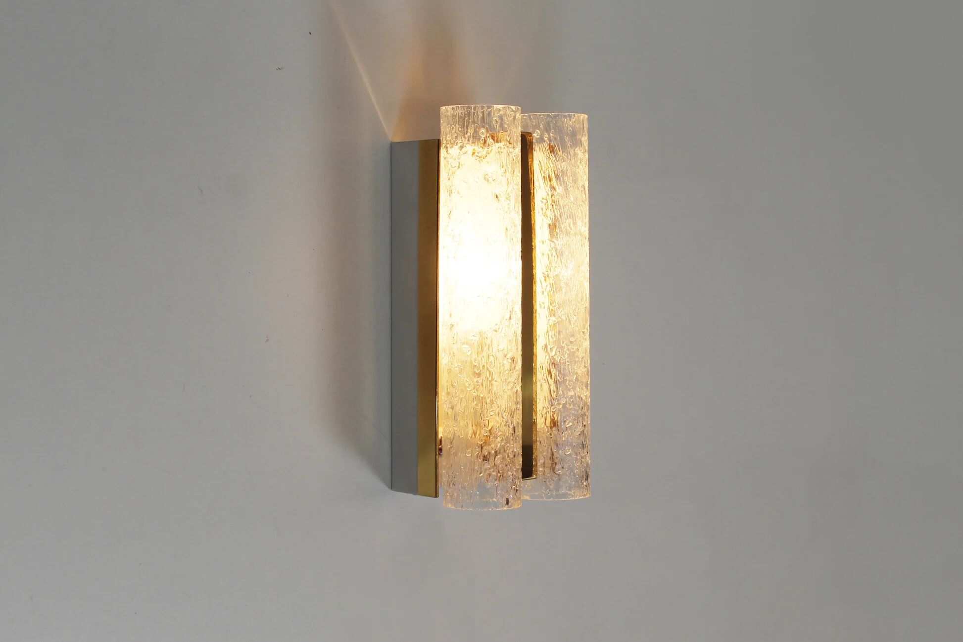 Pair of wall lamps in brass and glass by Doria Leuchten