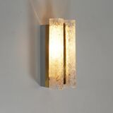 Pair of wall lamps in brass and glass by Doria Leuchten