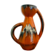 Orange vase 2 handles Vallauris