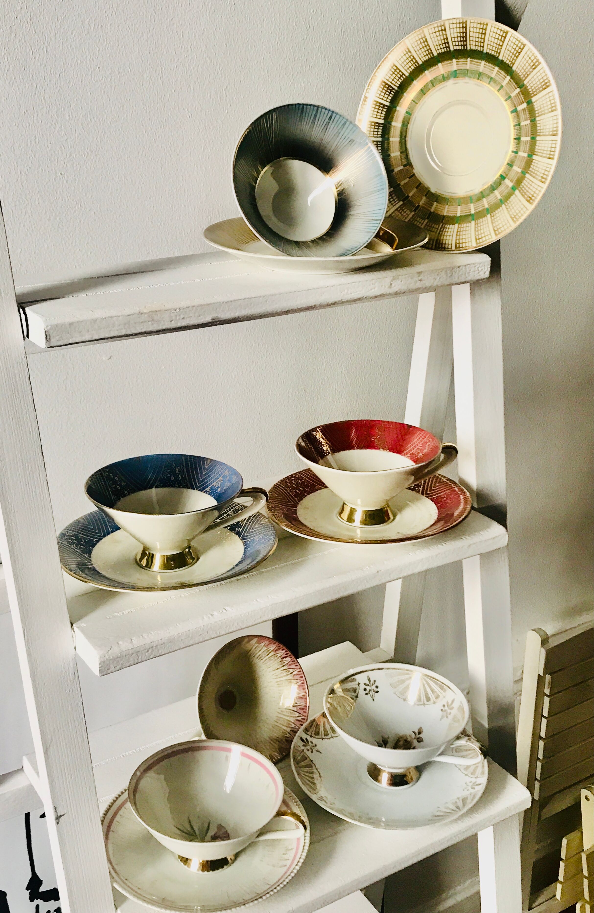 Vintage German fine porcelain cups and saucers