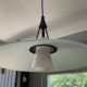 Postmodern Helestra Leuchten pendant light in opaline and frosted glass