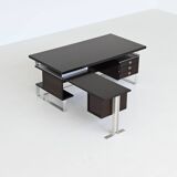 Abbondinterni executive corner desk in Mahogany Italy 1970