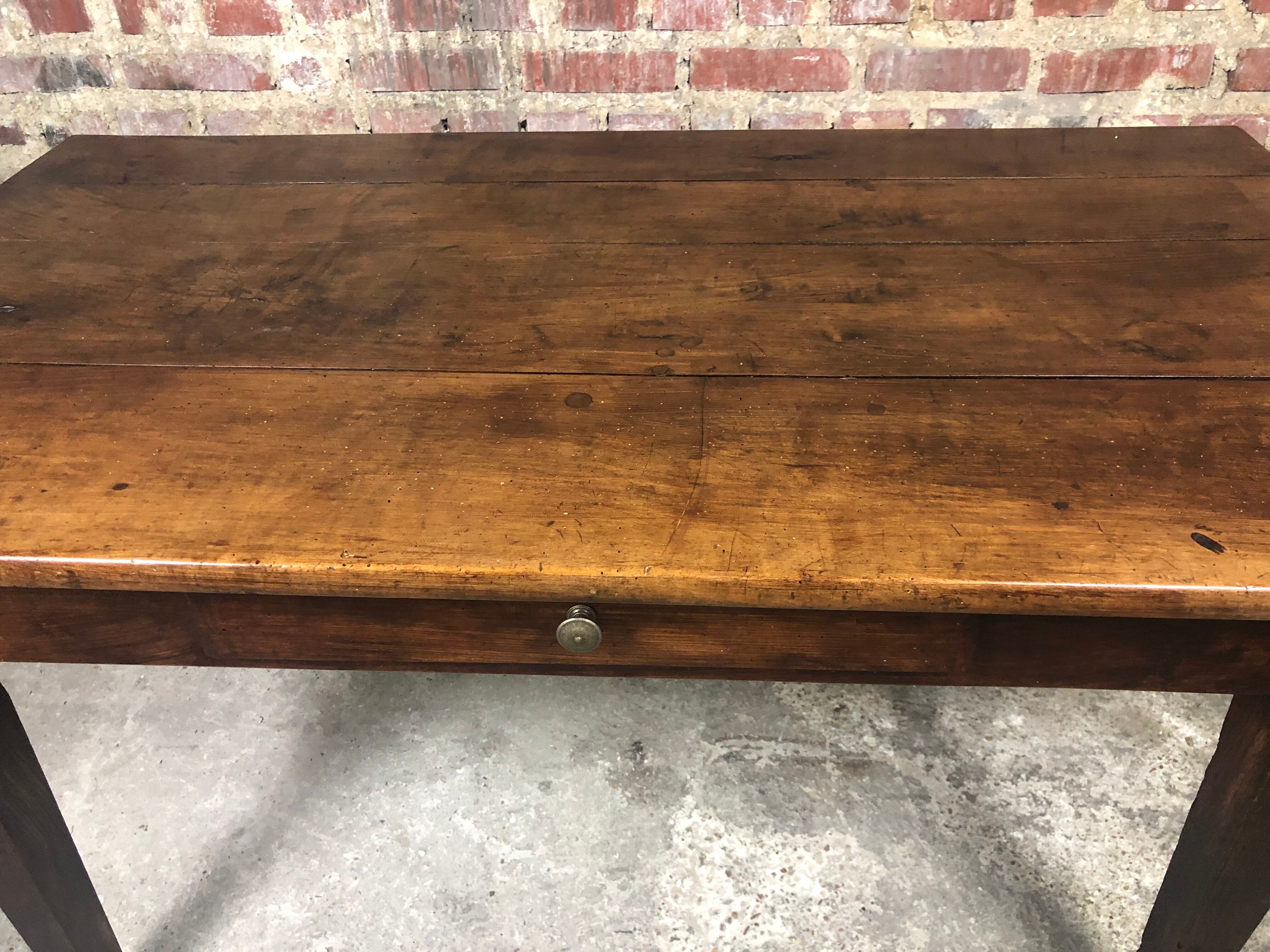 Farm table in pitchpin and pine late XIX
