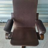 Fauteuil relax relaxant pivotant basculant scandinave en cuir