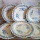 Six old plates made of lednéville iron soil from the "paquerette" sevice