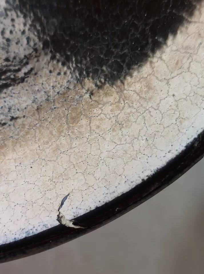 Set of 5 cups + saucers, two-tone ceramic, Luc Lucchesi, by Vall