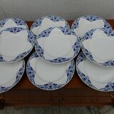 Assiettes en faïence, décor des années 30