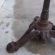 Bistro pedestal table in marble and cast iron lion paws
