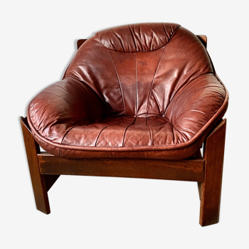 80's leather armchair
