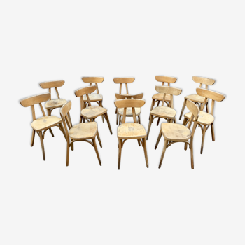 Ensemble de 13 chaises bistrot Lutherma ergonomique et design des année 50 à pieds compas