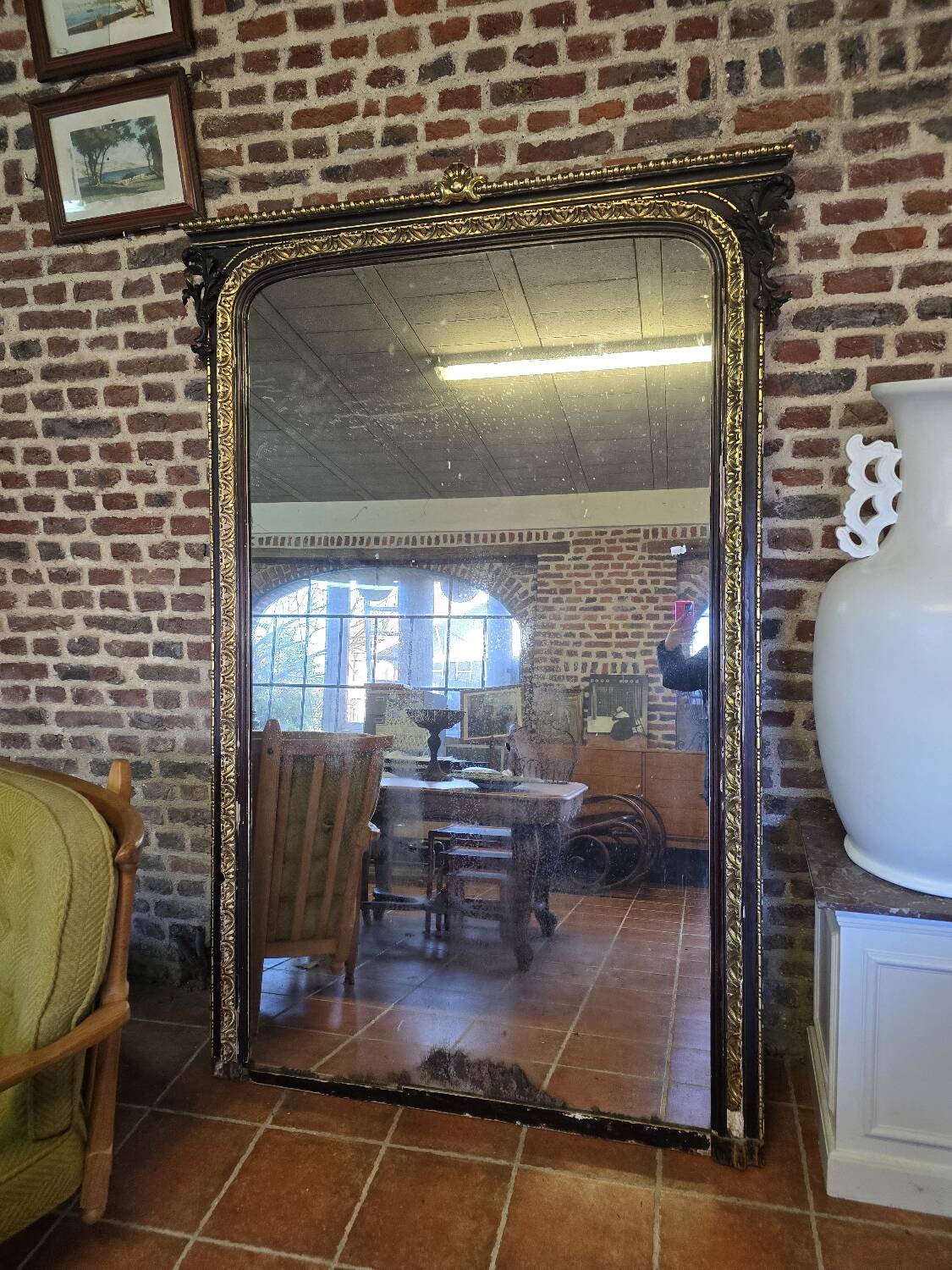 Napoleon III style panoramic mirror