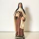 statue religieuse de sainte thérèse de lisieux en plâtre peint