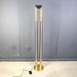 Vintage brass tube light floor lamp, 1980s