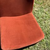 Arfa brick red velvet armchair