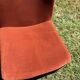 Fauteuil arfa velours rouge brique