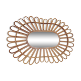 Flower rattan mirror