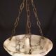 Art Deco White Albaster Chandelier, 1950s