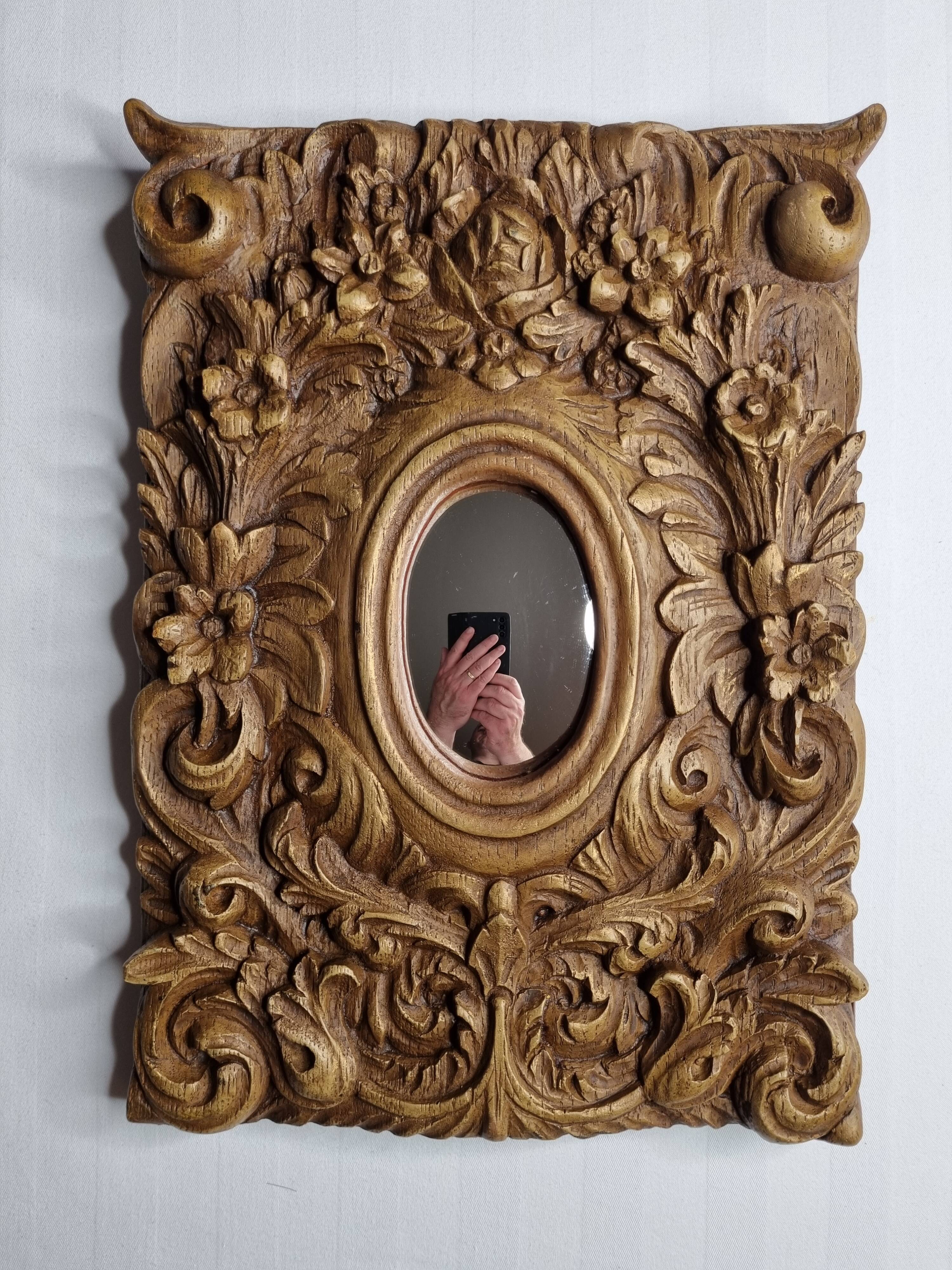 Vintage witch mirror "Gargoyles studio" Brooklyn, New York, 32 cm