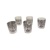 Set of 5 crystal whiskey glasses
