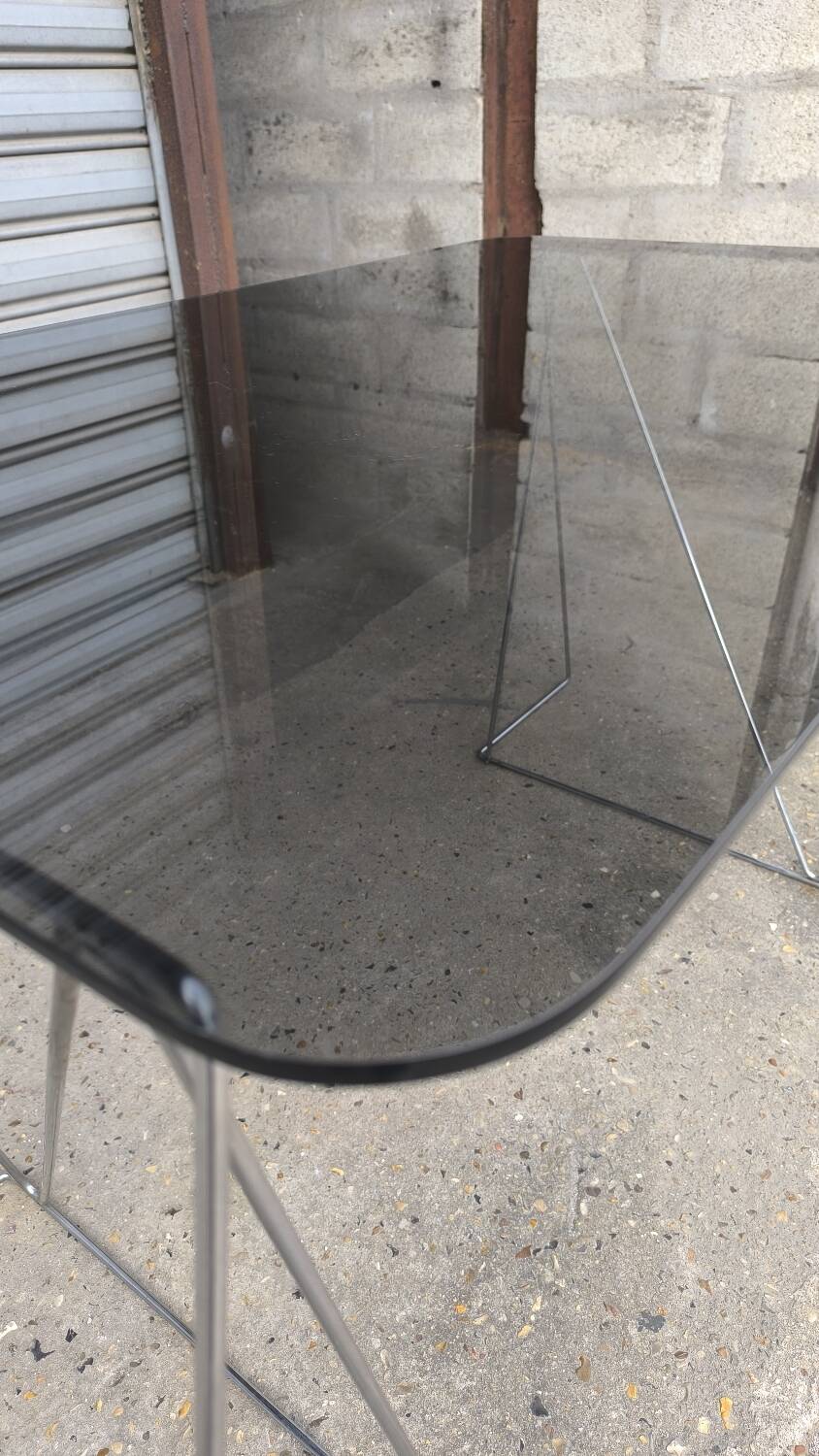 Smoked glass and chrome desk 1970