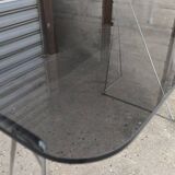 Bureau en verre fumé et chrome 1970