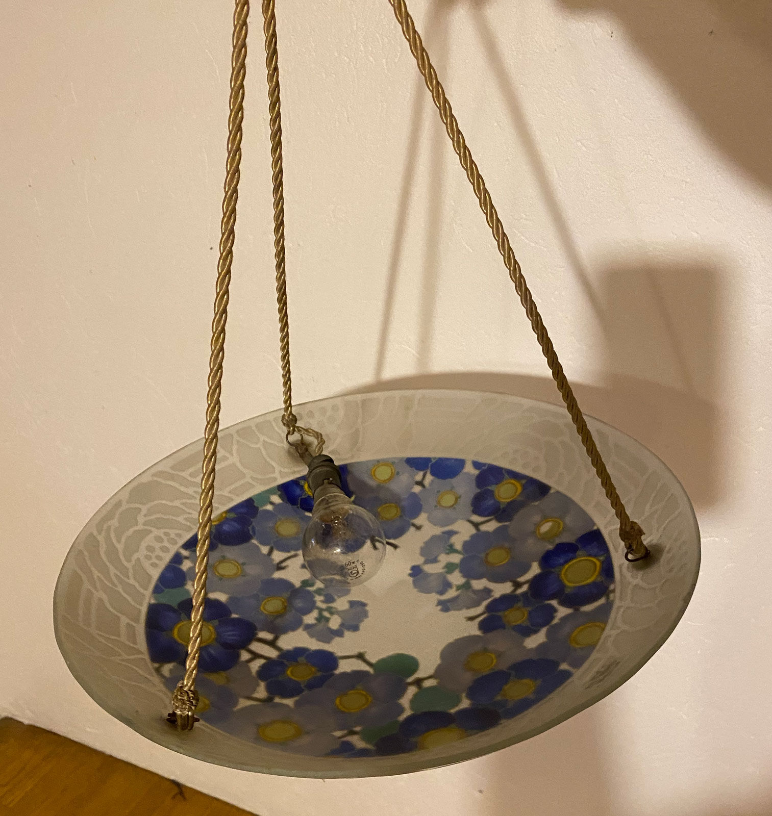 Loys lucha acid-engraved glass hanging