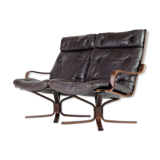 2-seater vintage vintage vintage Danish retro rosewood leather sofa from the 1960s to the middle of the century