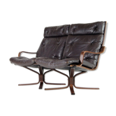 2-seater vintage vintage vintage Danish retro rosewood leather sofa from the 1960s to the middle of the century
