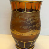 Vase en verre peint