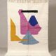 Handmade Beni Ourain Berber rug with colourful patterns 1.4/2.6 m