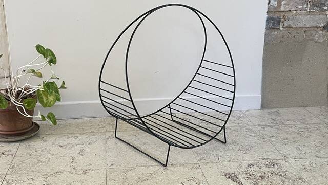 Magazine rack vintage log holder