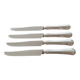 REX - Lot of 4 table knives model Chinon with silver-plated metal contour.