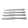 REX - Lot of 4 table knives model Chinon with silver-plated metal contour.