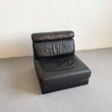 De sede 'ds-77' sofa bed in black leather, 1-seater module