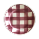 6 plates earthenware red checkerboard decorations