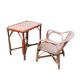 Desk with rattan and wicker armchair for children
