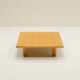 Square minimalist Ash wood coffee table, 1980s europe.