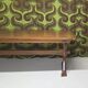 Large vintage table in solid pine, rustic brutalist, 70"