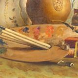 Nature morte peintre huile fin xixème