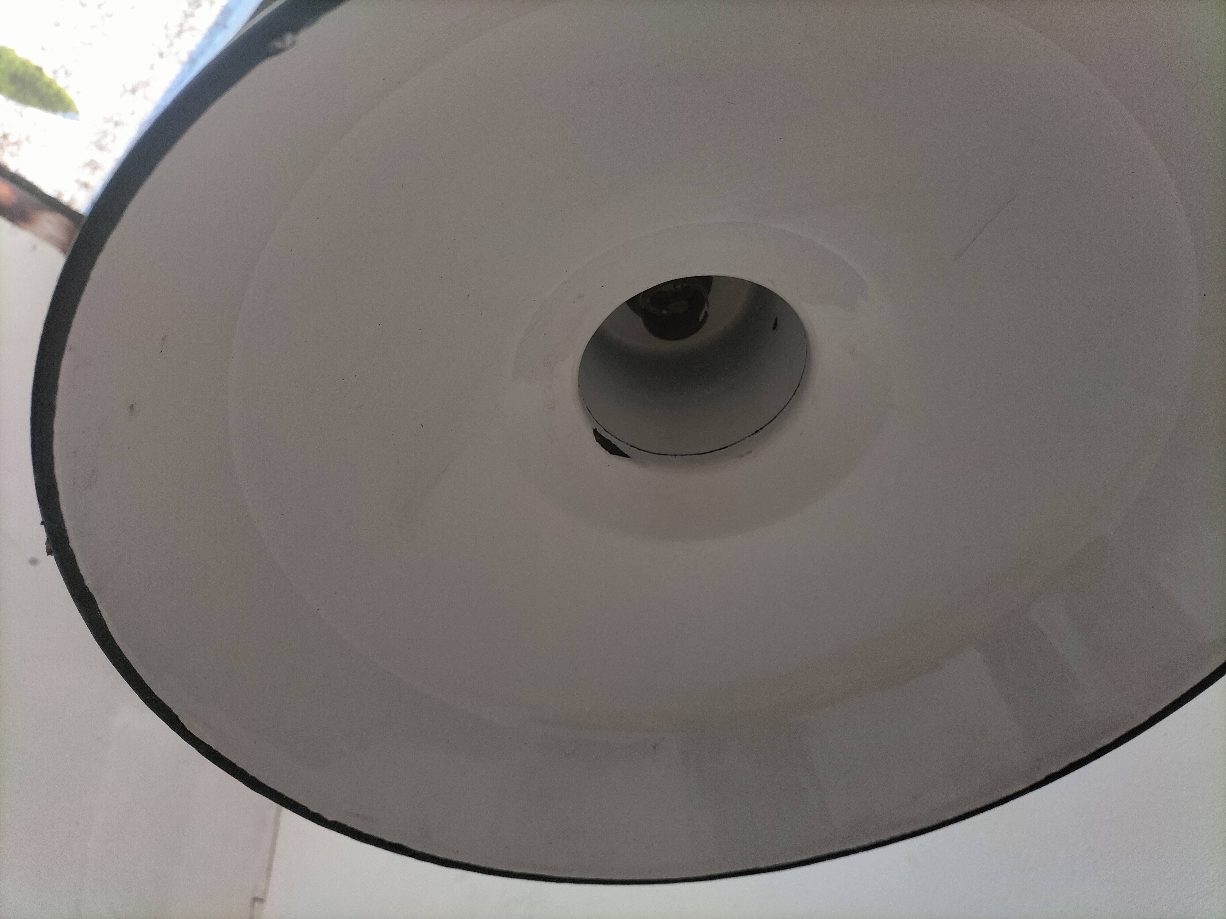 Enameled sheet metal pendant lights