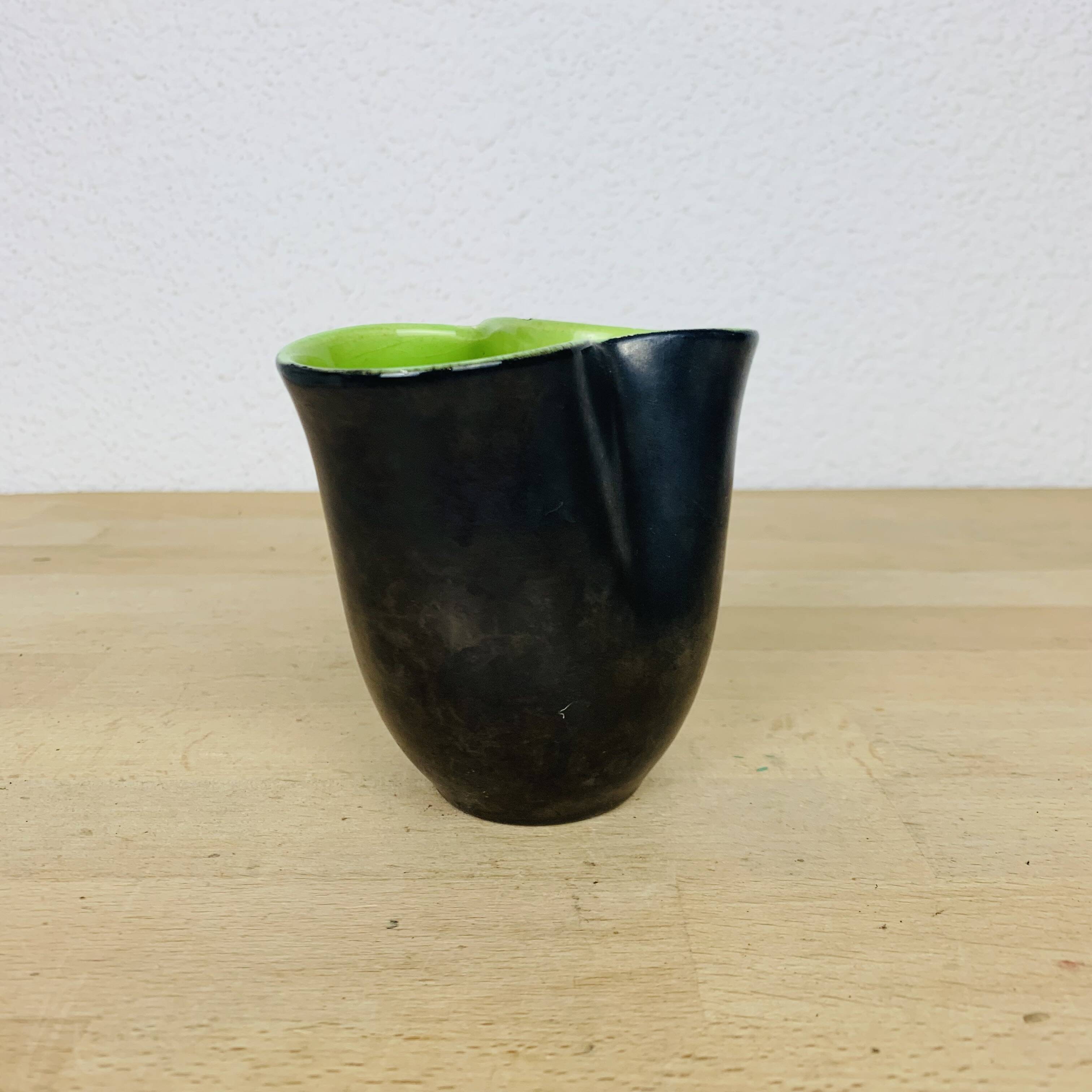 Elchinger green/black handkerchief vase from the 50s
