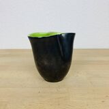 Vase mouchoir Elchinger vert/noir années 50