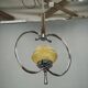 1930s Czech Art Deco Chrome and Frosted Glass Chandelier